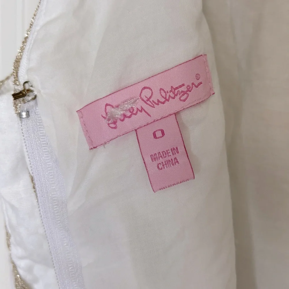 Lilly Pulitzer Lennox Resort White Gold Icing on the Cake Soutache Shift… - Picture 12 of 12